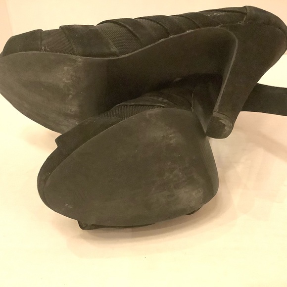 Michael Kors Black Leather Strappy Mesh Zipper Booties B13/17 - Picture 12 of 15